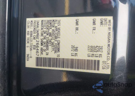 2016 Nissan Altima 2.5 Sv из США, поврежденный, VIN 1N4AL3AP6GC266467